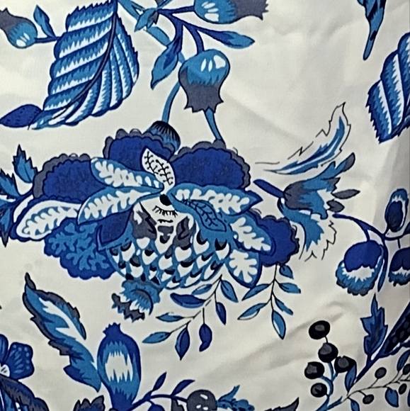 Sz 20 NEW Blue/White Floral Cold Shoulder Dress 27.75" PTP, 43.75" Long SOFT - Picture 11 of 15